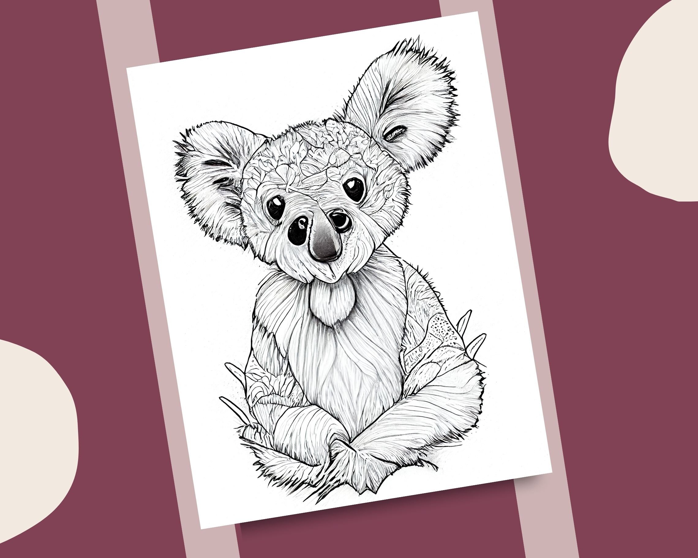 Cute koalas coloring pages lovely koala illustrations printable coloring book