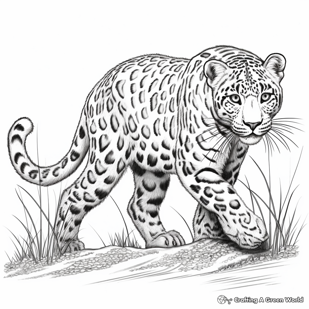 Snow leopard coloring pages