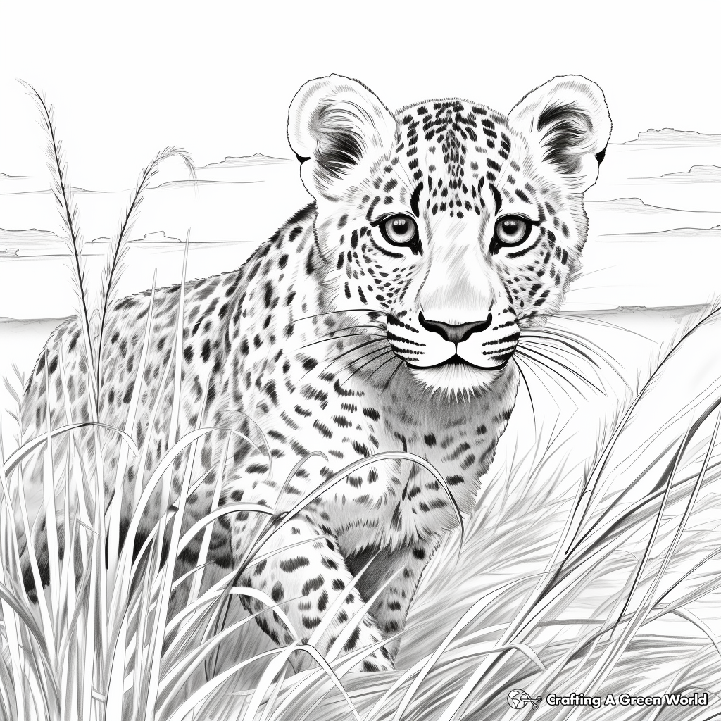 Realistic cheetah coloring pages
