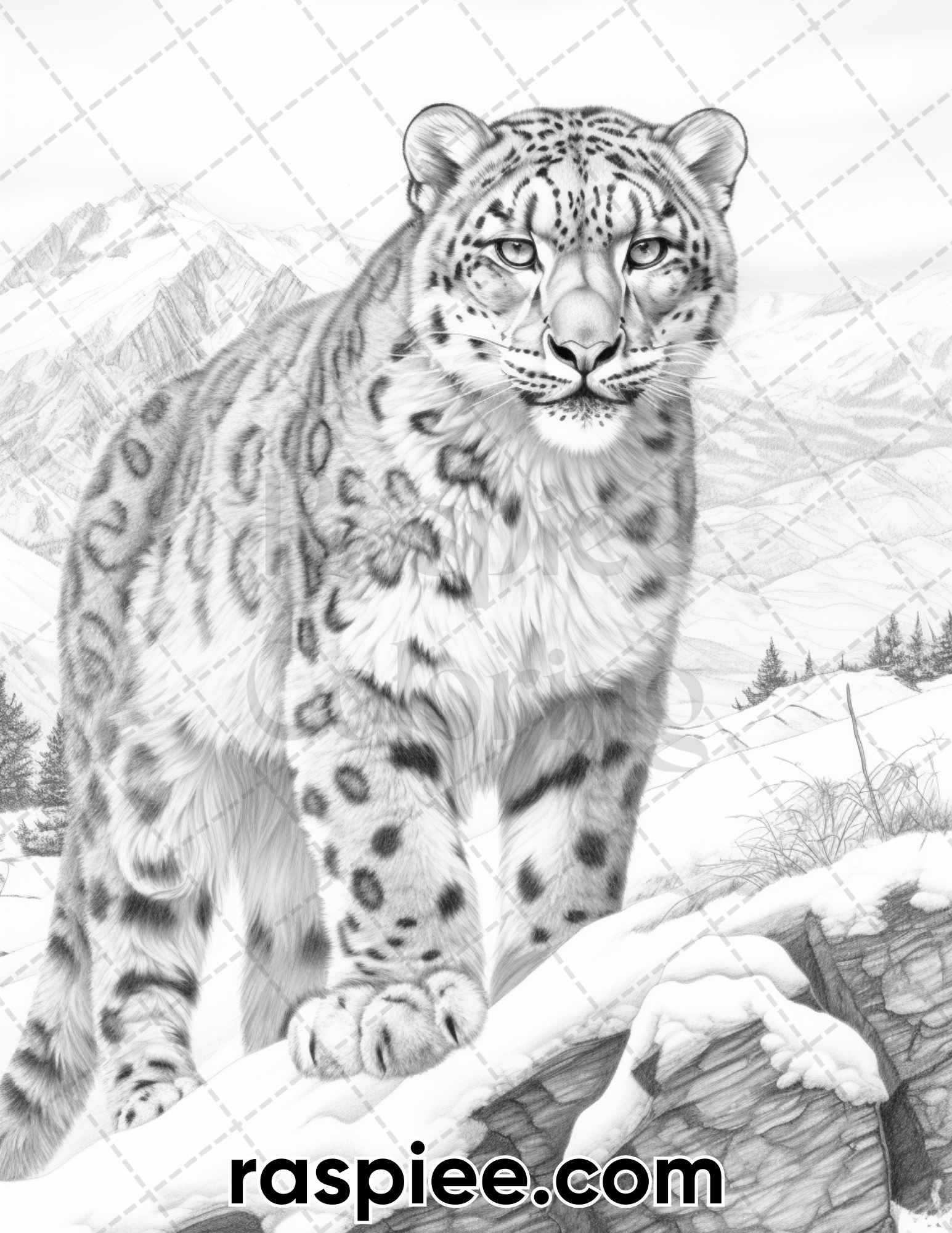 Winter wildlife grayscale coloring pages for adults printable pdf â coloring