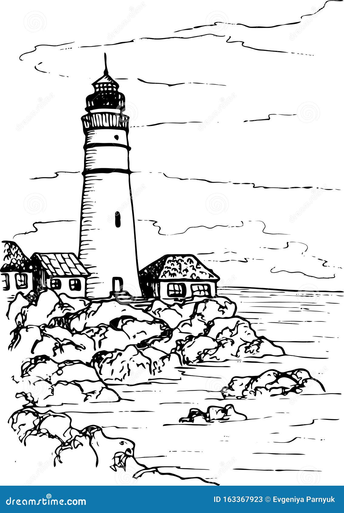 Lighthouse drawing stock illustrations â lighthouse drawing stock illustrations vectors clipart