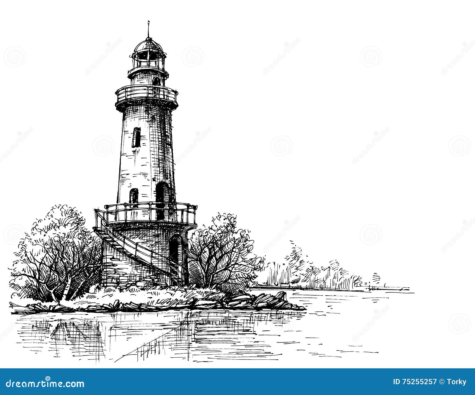 Lighthouse drawing stock illustrations â lighthouse drawing stock illustrations vectors clipart