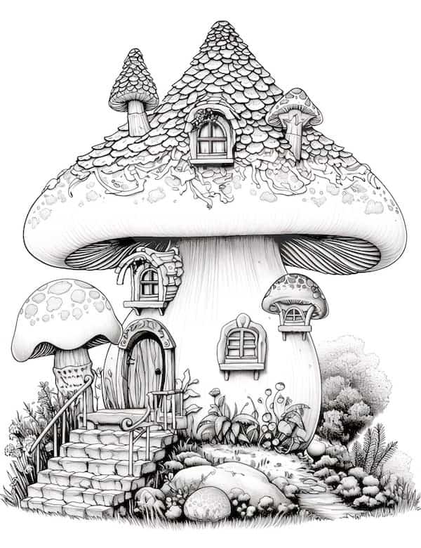 House coloring pages for adults and kids