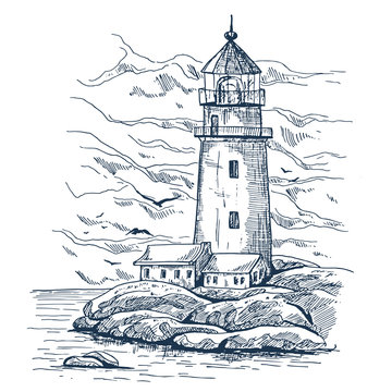 Sketch lighthouse images â browse photos vectors and video