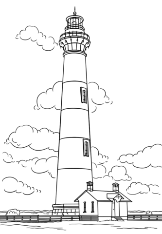 Bodie island lighthouse north carolina coloring page free printable coloring pages