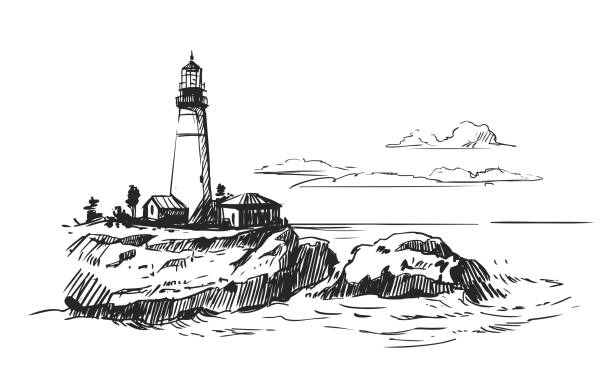 Lighthouse sketch stock photos pictures royalty