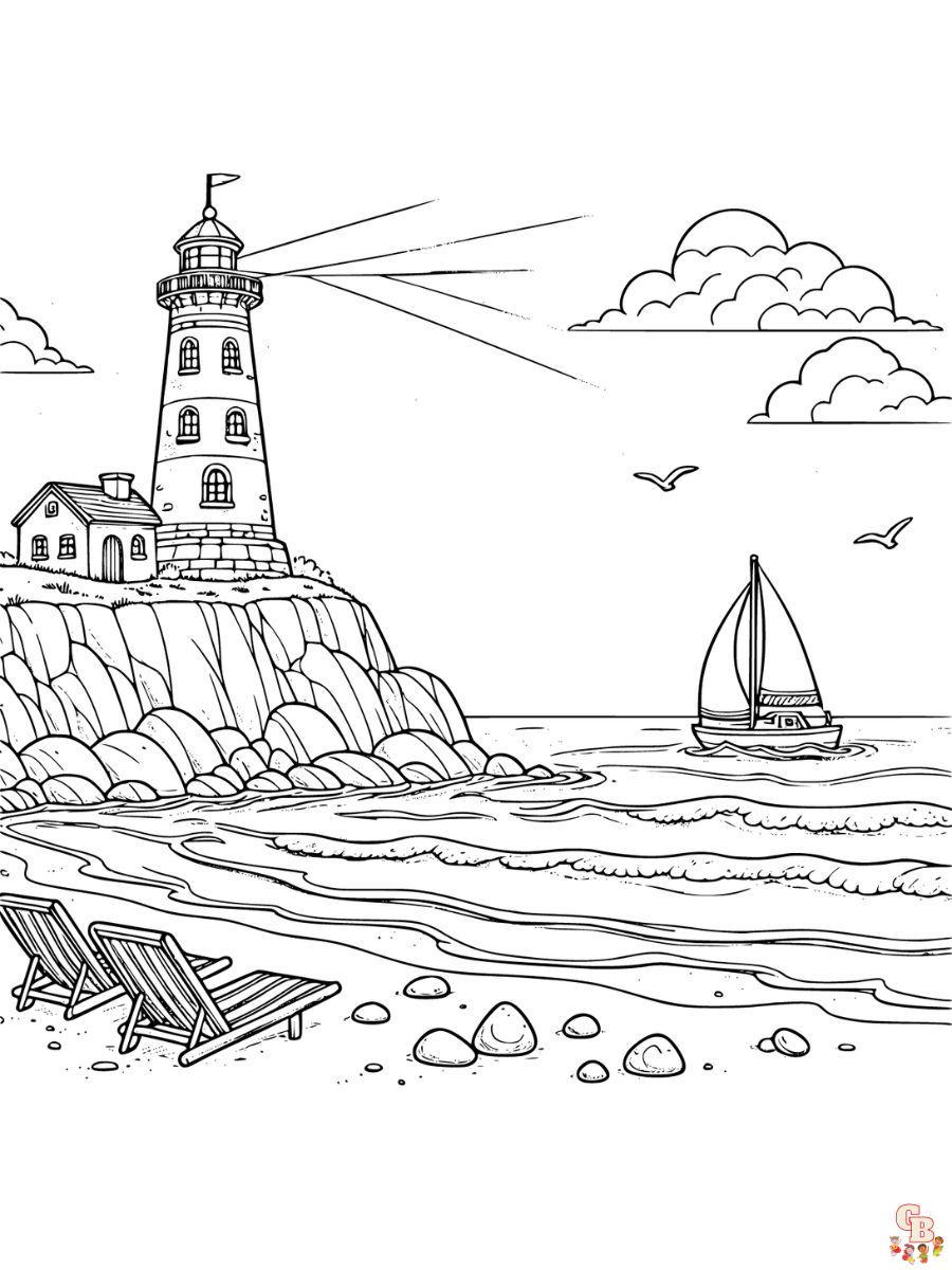 Free beach coloring pages for kids