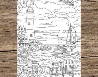 Lighthouse printable adult coloring page from favoreads coloring book pages for adults and kids coloring sheets coloring designs
