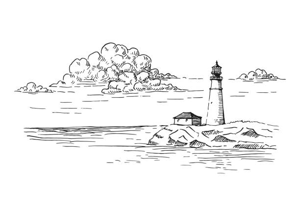 Lighthouse sketch stock photos pictures royalty