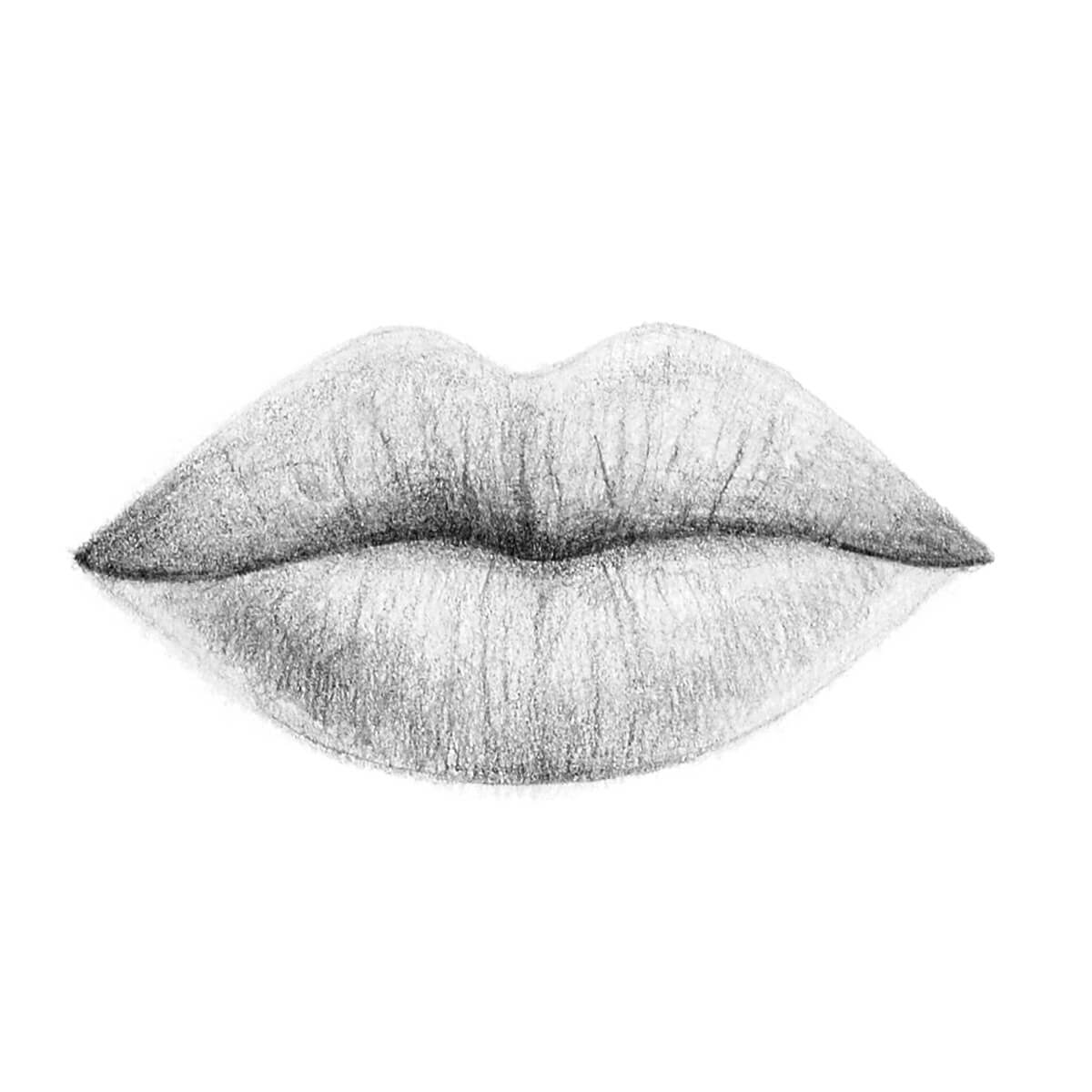 How to draw realistic lips step