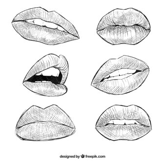 Realistic lips coloring pages images