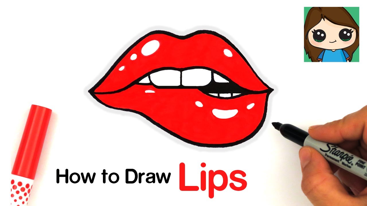 How to draw lips easy