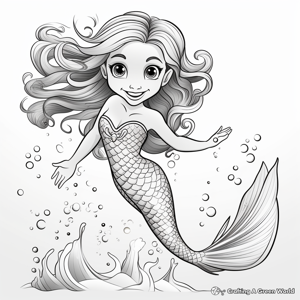 Beautiful mermaid coloring pages