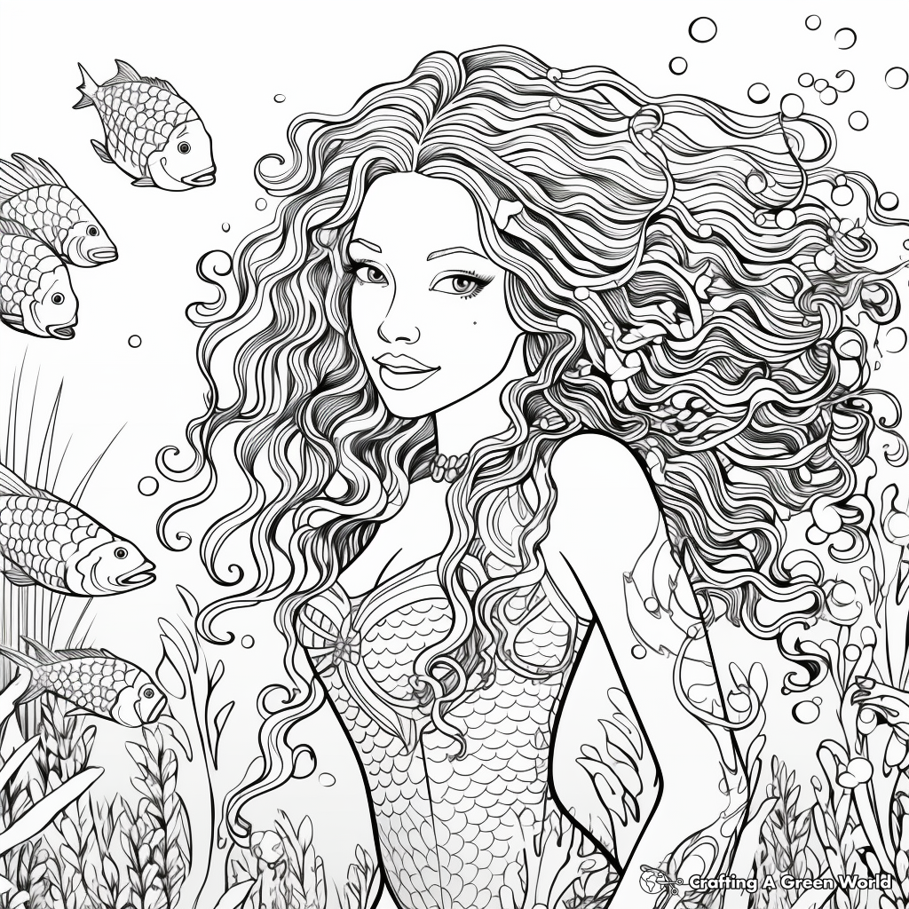 Unicorn mermaid coloring pages