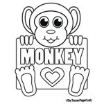 Free monkey coloring page â the tucson puppet lady