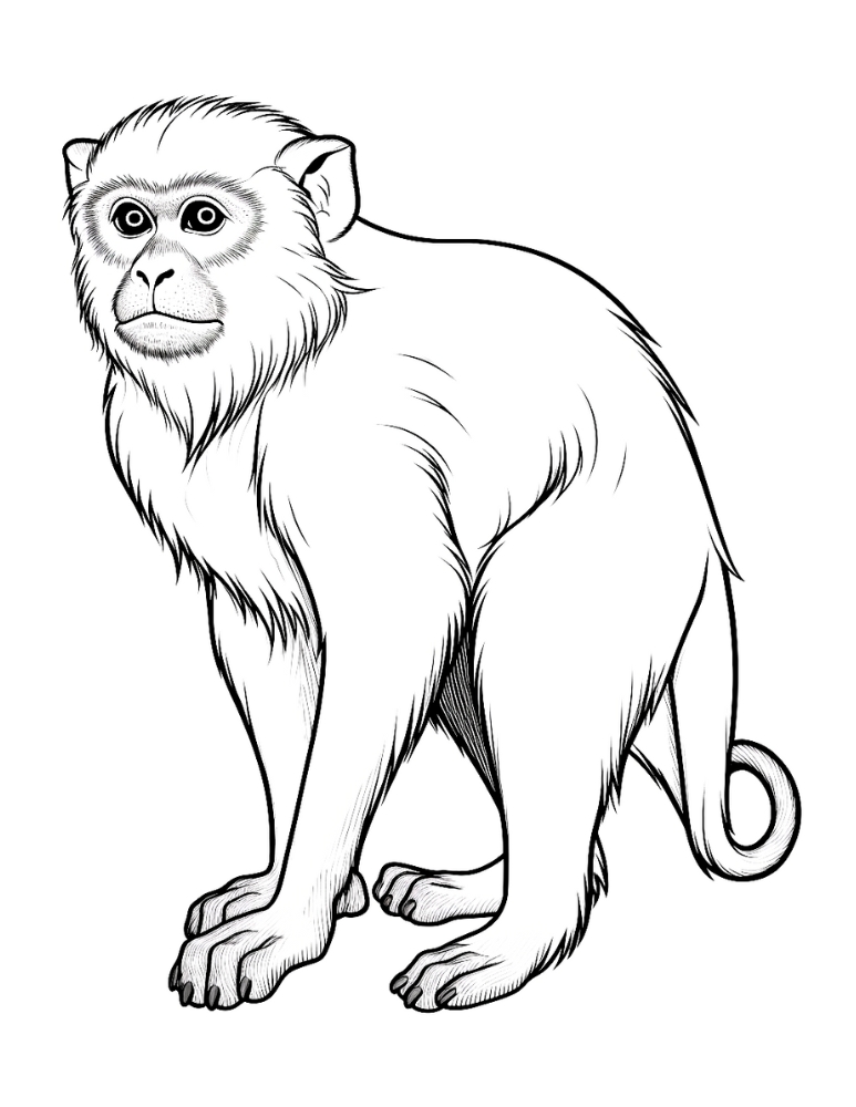 Free printable monkey coloring pages