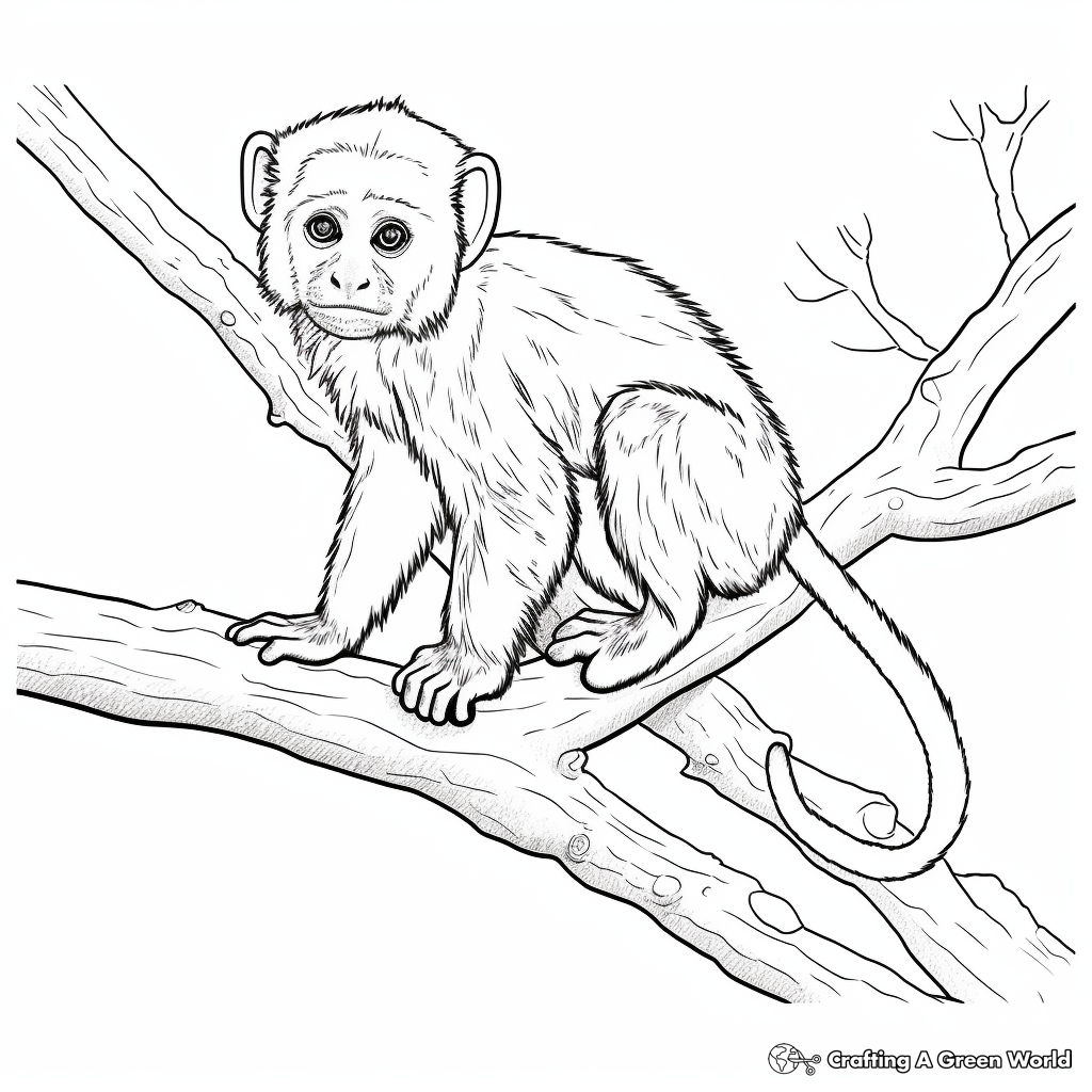 Realistic monkey coloring pages