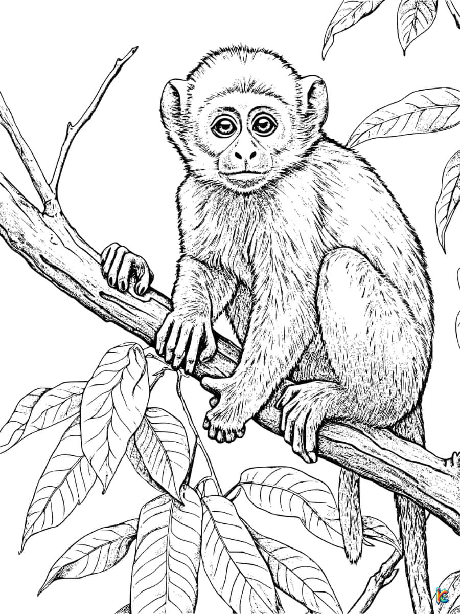 Monkey coloring pages â