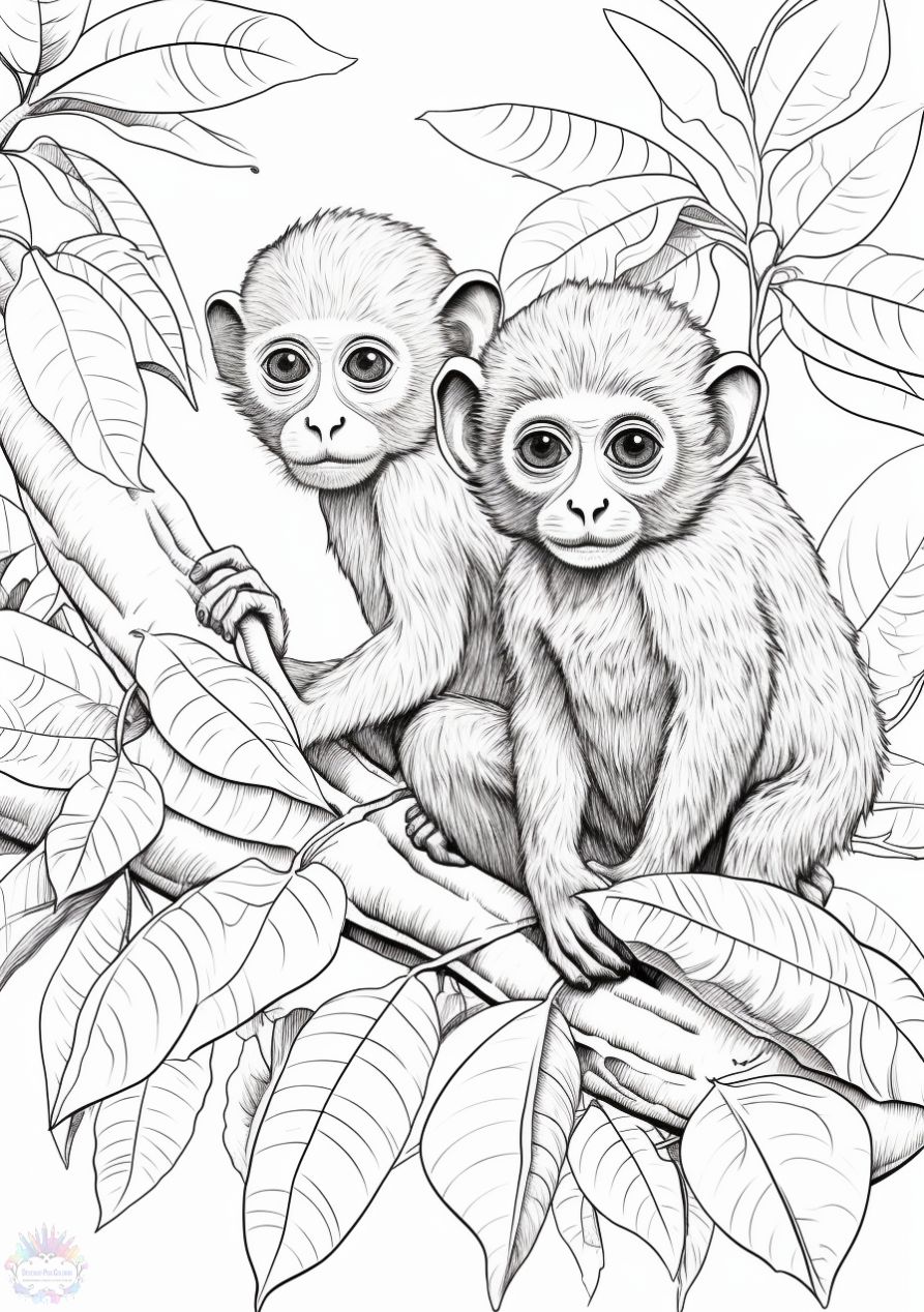 Monkey coloring pages