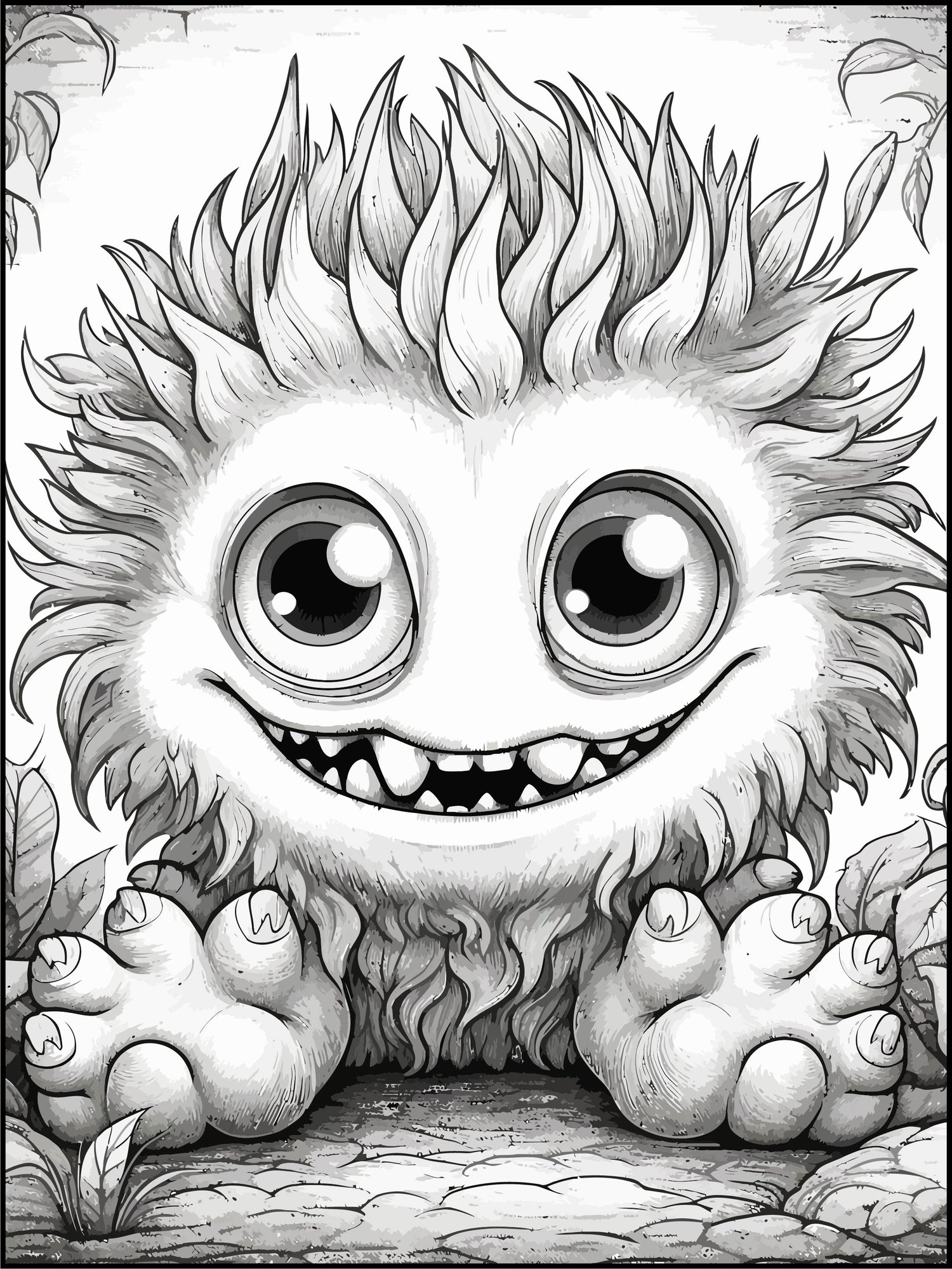 Monsters coloring page bundle for adult