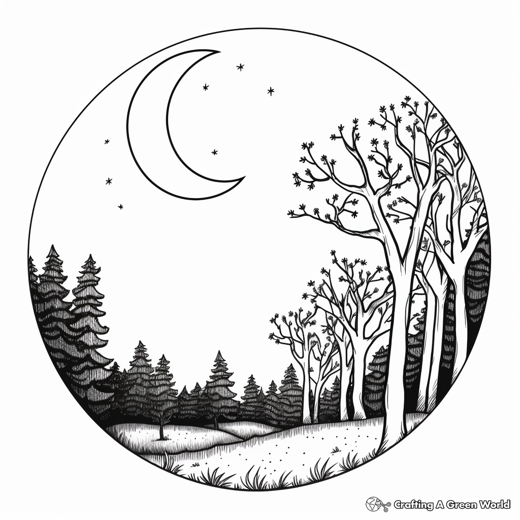 Crescent moon coloring pages