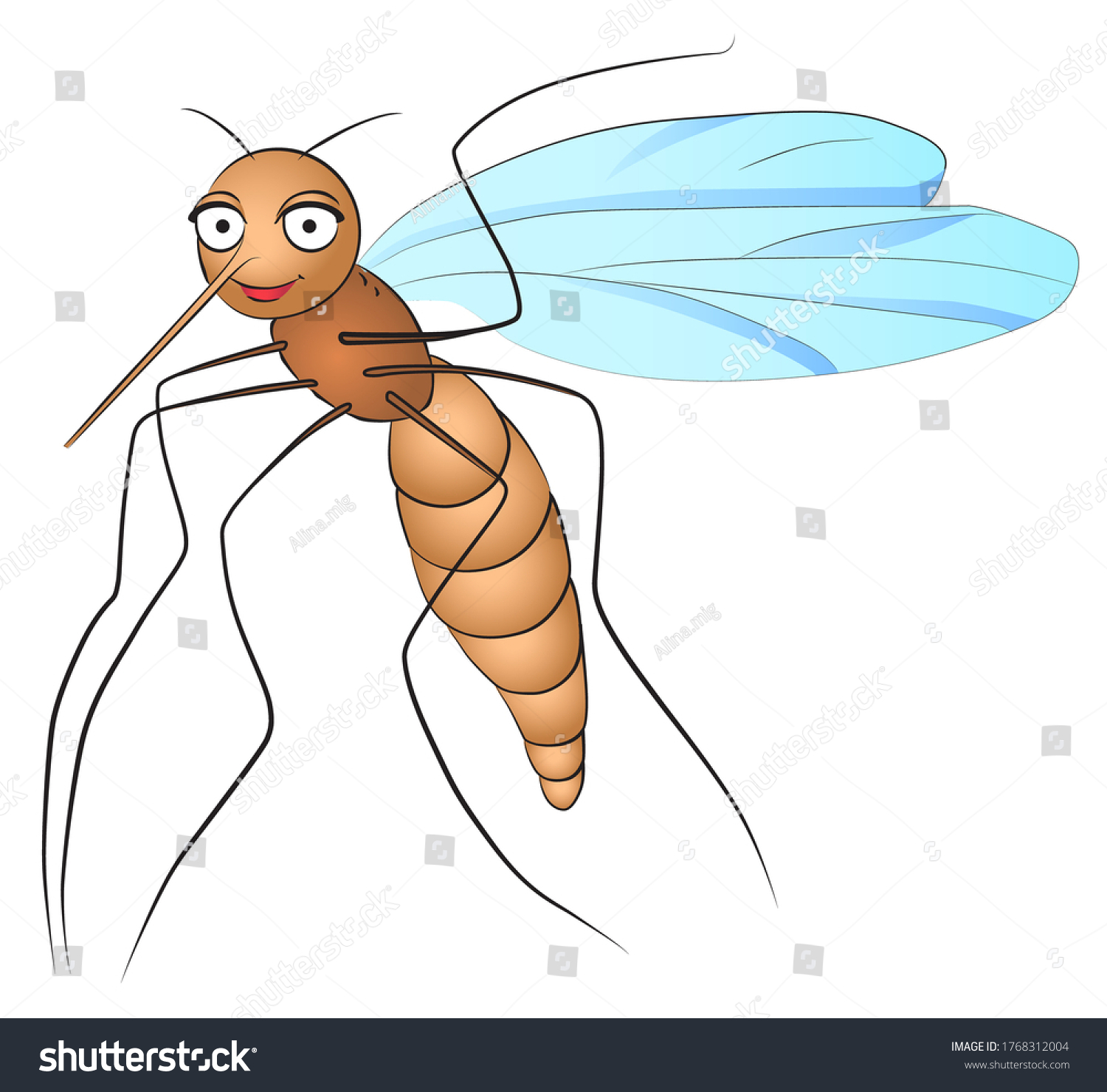 Mosquito cartoon color coloring page childrens stock vector royalty free