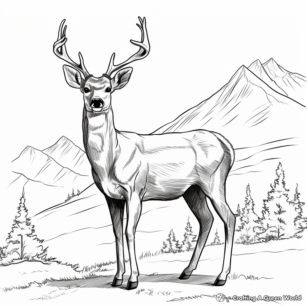 Mule deer coloring pages