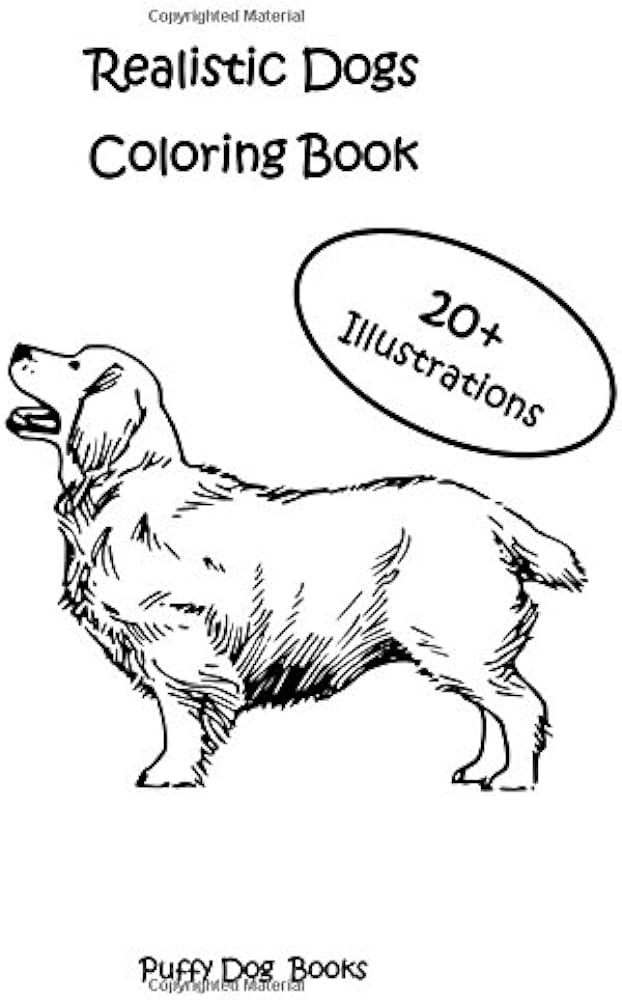 Realistic dogs coloring book illustrations books puffy dog books