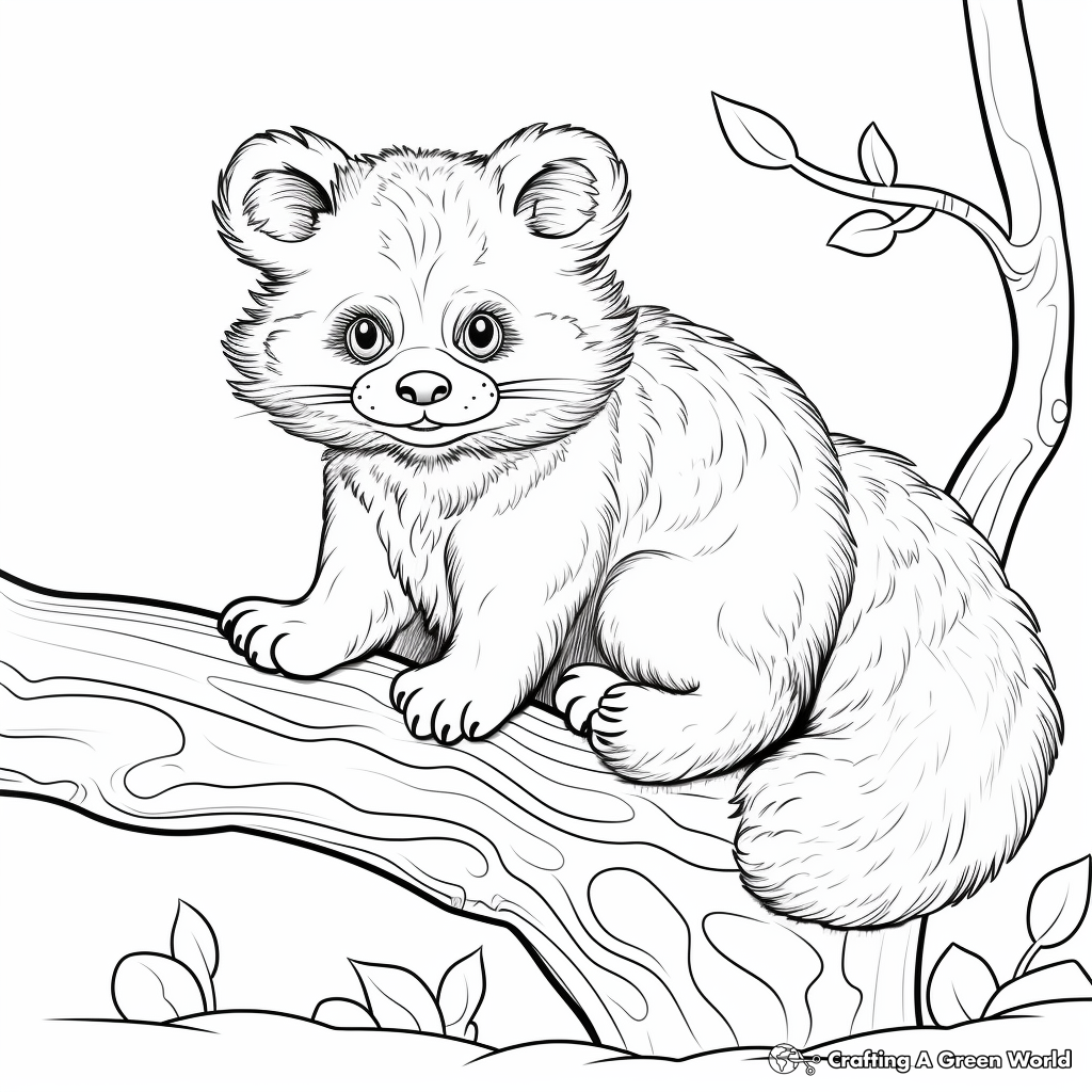 Red panda coloring pages