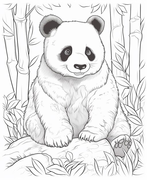 Page panda coloring book page kdp images