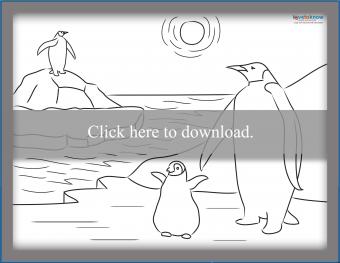 Printable penguin coloring sheets and facts for kids