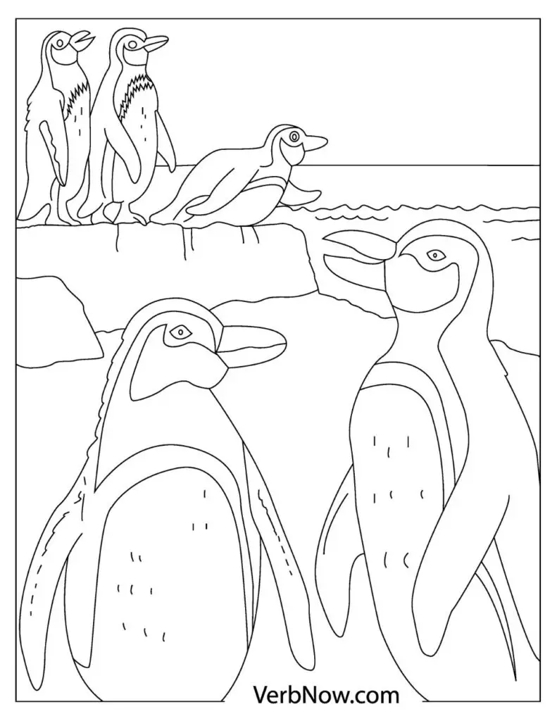 Free penguins coloring pages for download printable pdf