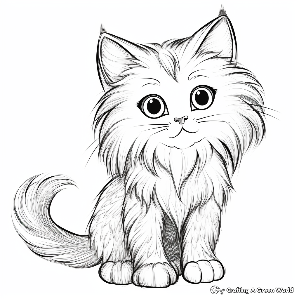 Realistic kitten coloring pages