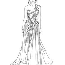 Taylor swift luxurious dress coloring pages