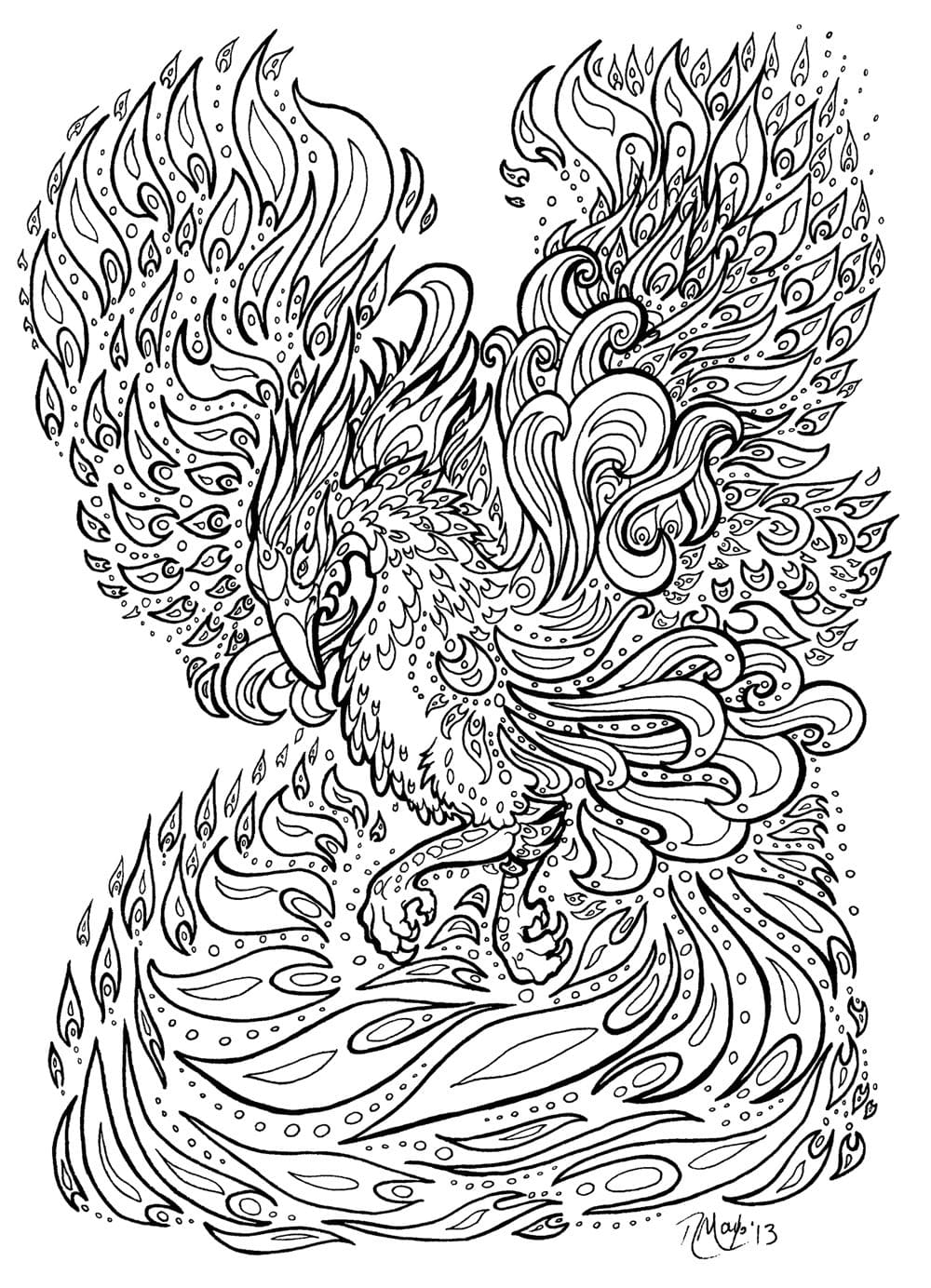 Phoenix coloring pages free printable coloring pages