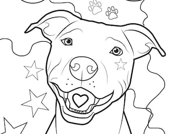 Pitbull coloring page dog coloring page