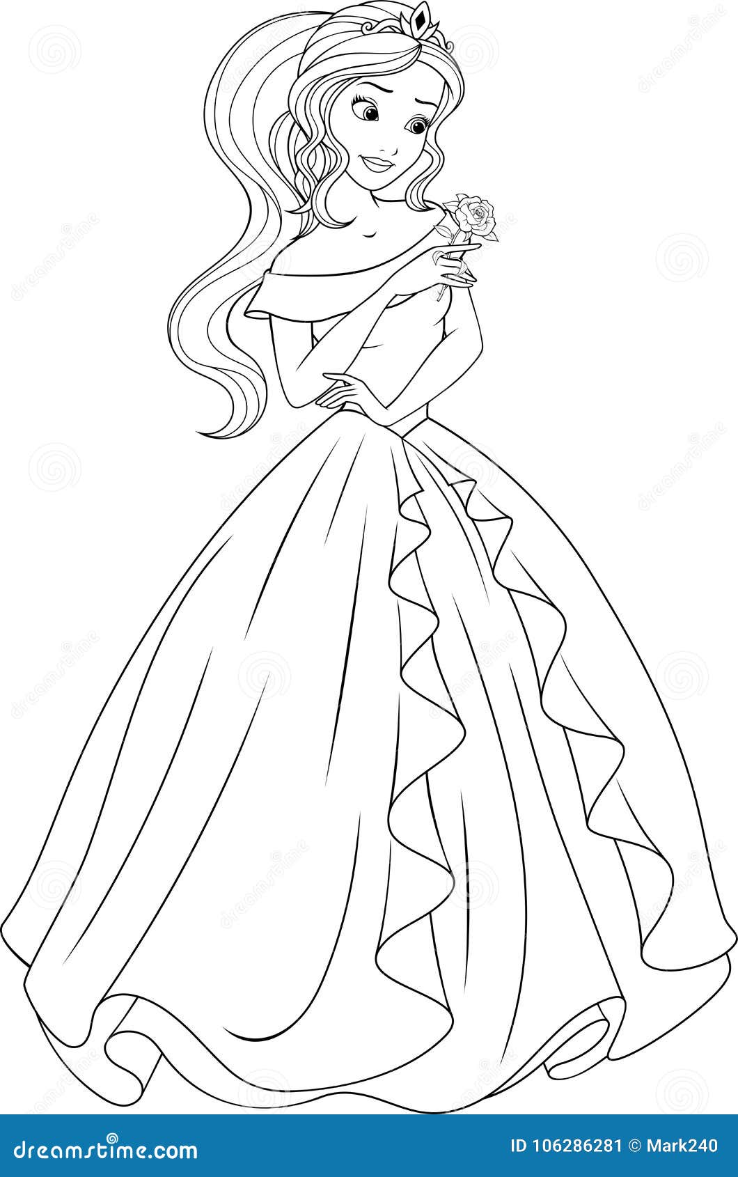 Coloring the beautiful princess stock vector