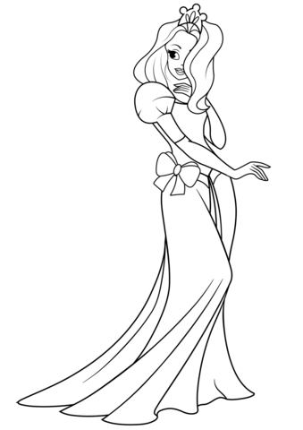 Pretty princess coloring page free printable coloring pages