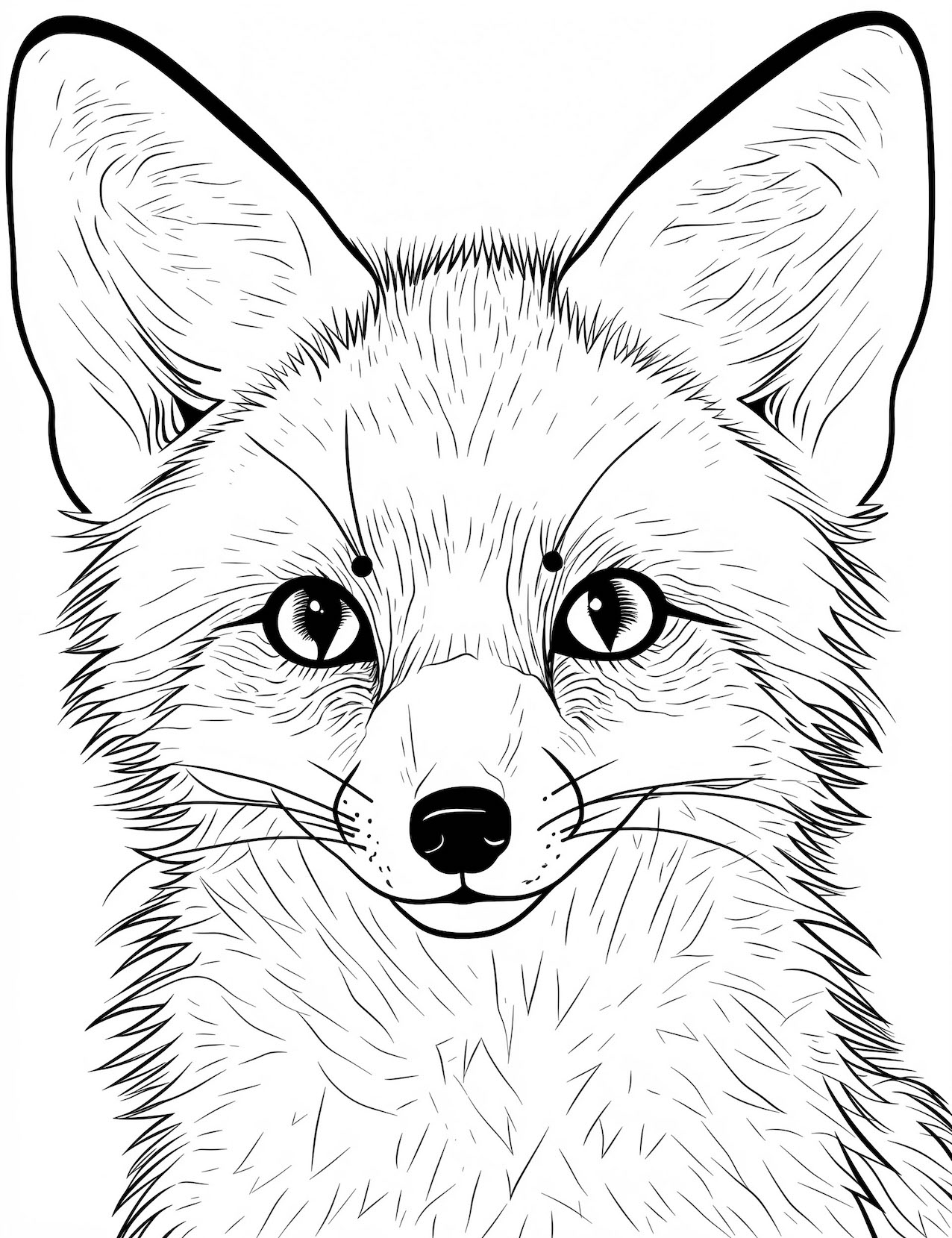 Creative fox coloring pages for kids and adults