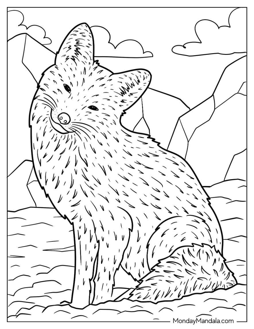 Fox coloring pages free pdf printables