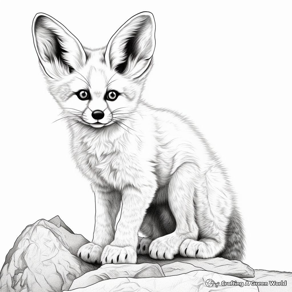 Realistic fox coloring pages