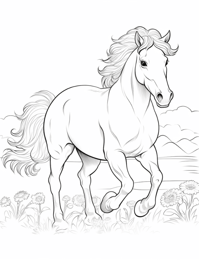 Horse coloring pages hue therapy