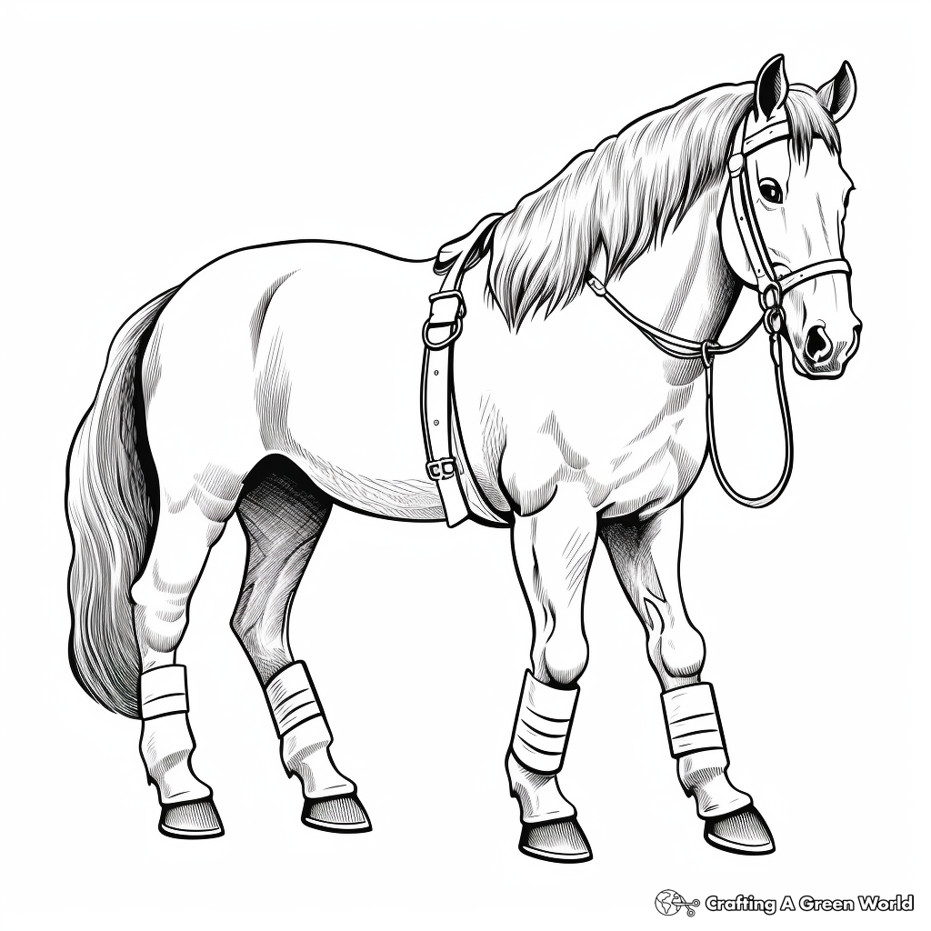 Horse realistic coloring pages