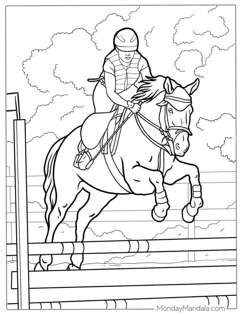 Horse coloring pages free pdf printables