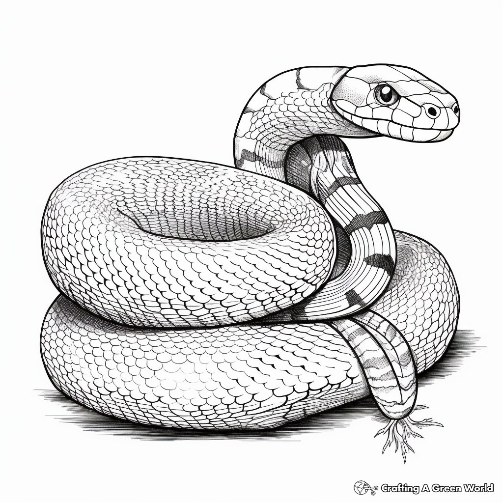Realistic snake coloring pages