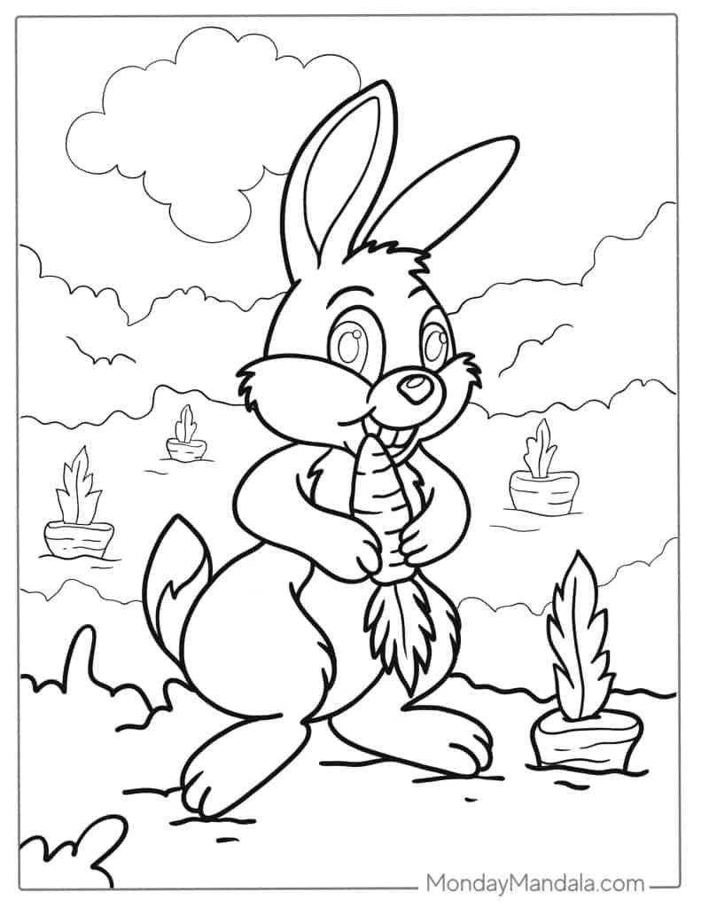 Rabbit coloring pages free pdf printables
