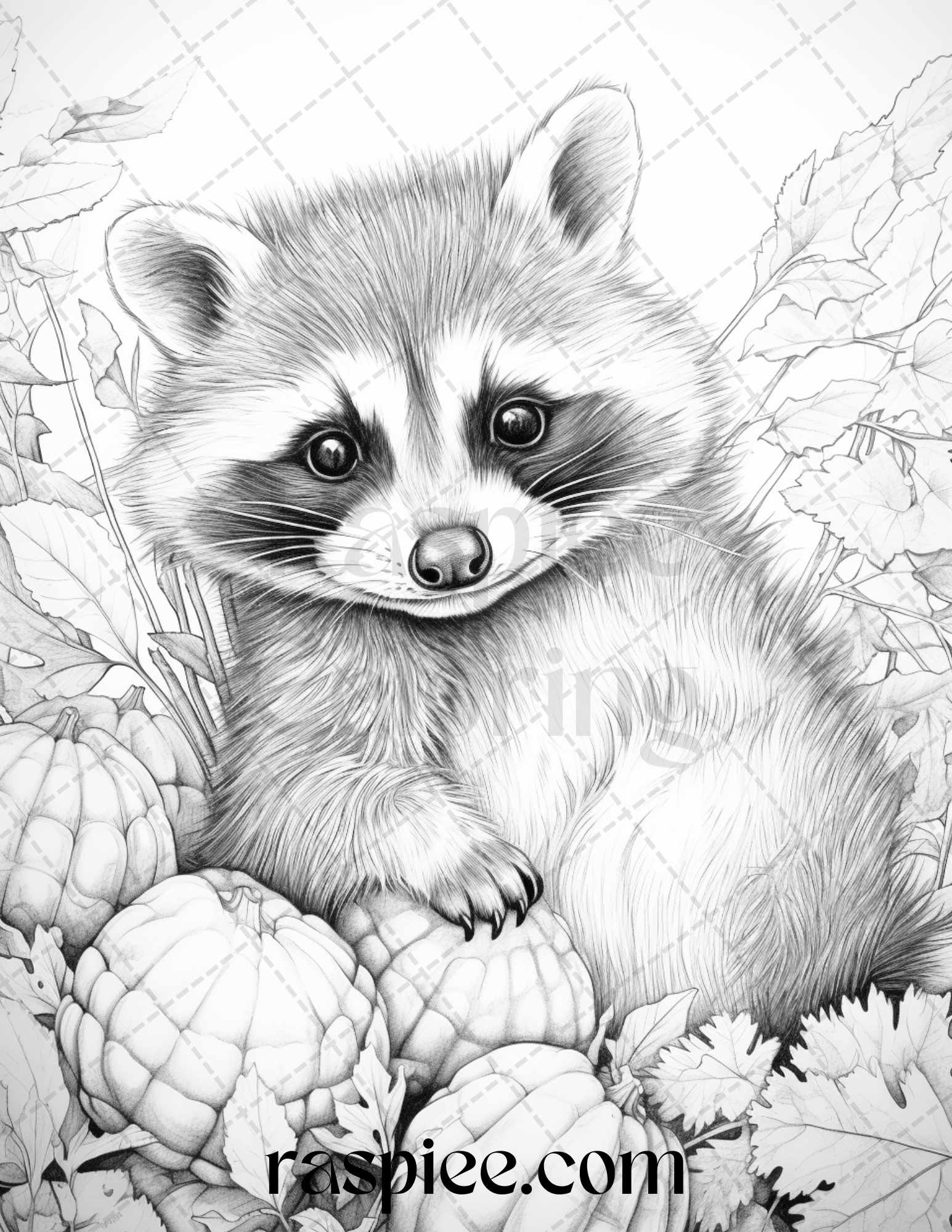 Autumn animals grayscale coloring pages for adults and kids printable â coloring