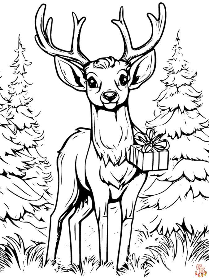 Christmas reindeer coloring pages