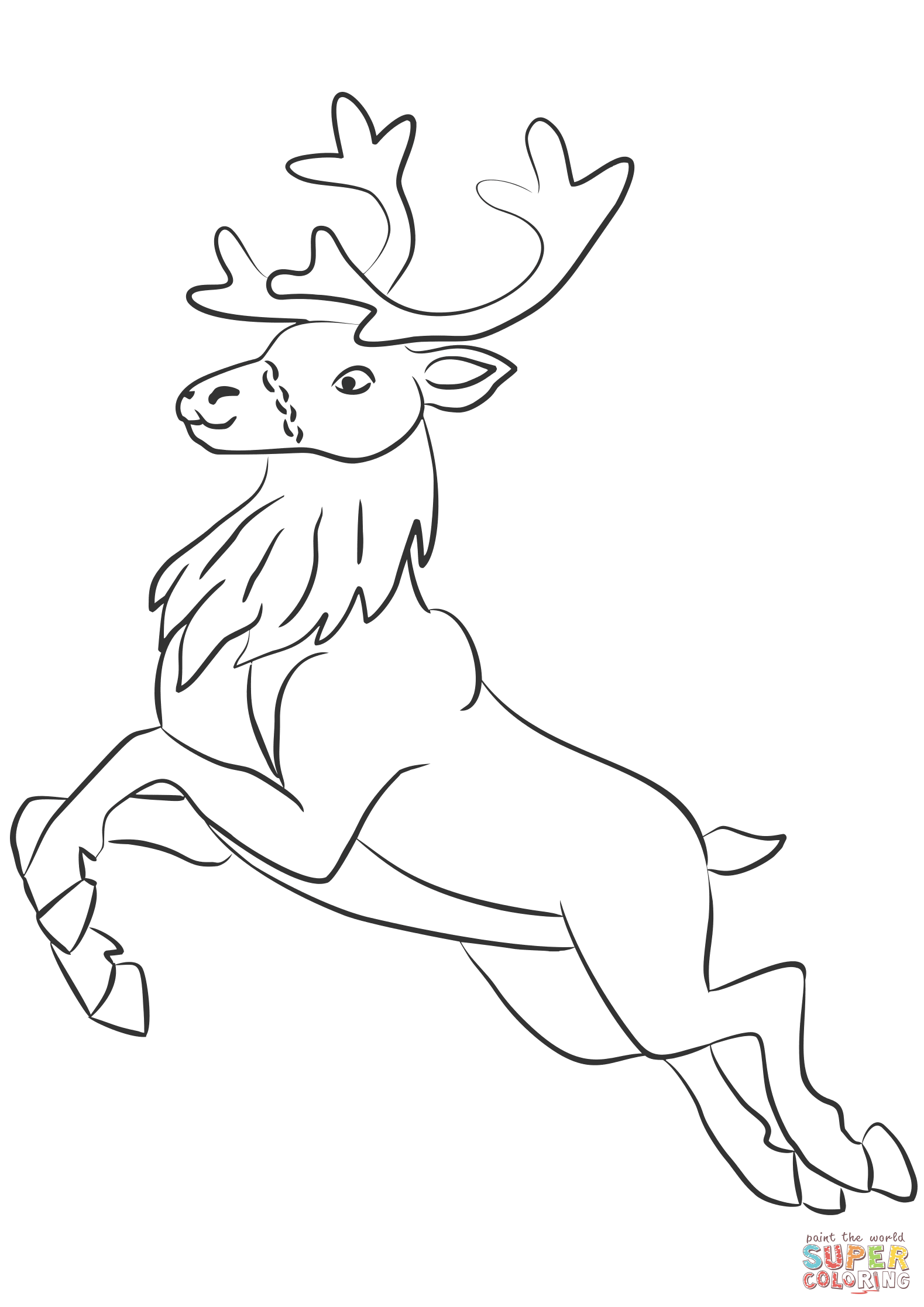 Santa clauss reindeer coloring page free printable coloring pages
