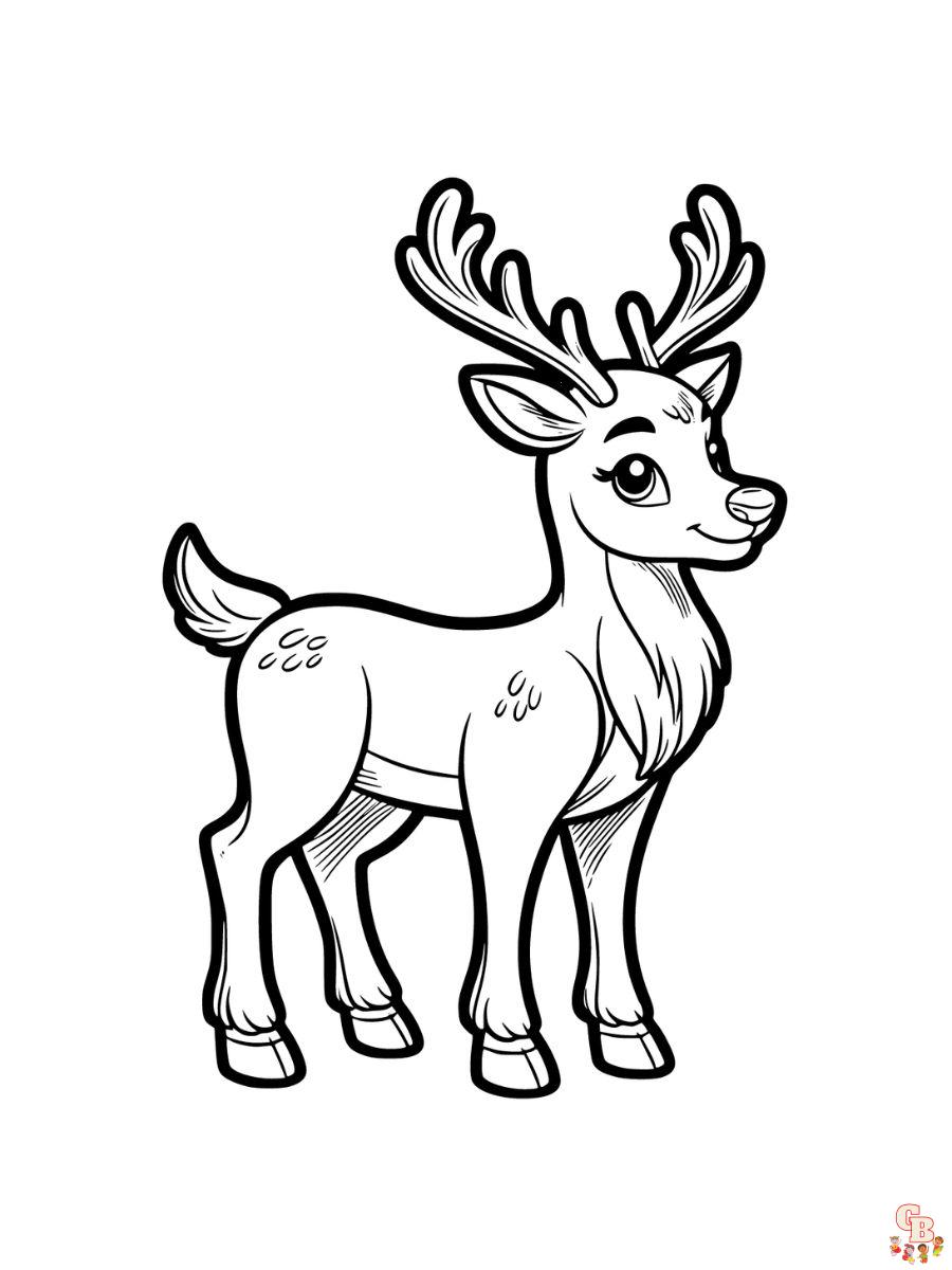 Christmas reindeer coloring pages